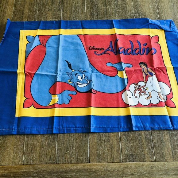 Vintage Disney’s Aladdin Twin Bed Set Comforter Pillowcase Fitted Flat Sheet - Picture 3 of 9